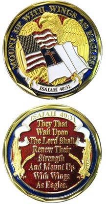 Wings As Eagles Isaiah 40 31 Challenge Coin