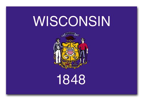 WISCONSIN 3 x  5 NYLON  STATE  FLAG
