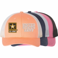 Women's Army Veteran Split Embroidered Caps Thumbnail Illustration