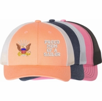 Women's Navy Family Pride Split Embroidered Caps Thumbnail Illustration