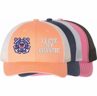 Women's U.S. Coast Guard Family Pride Split Embroidered Caps Thumbnail Illustration