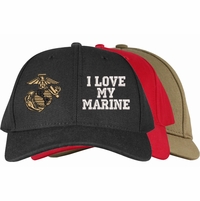 Women's U.S. Marine Corps Family Pride Split Embroidered Caps Thumbnail Illustration