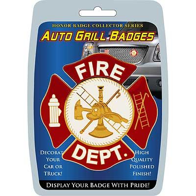 Fire Department Automobile Grill Badge