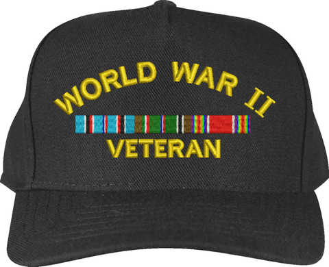 World War II European Veteran with Ribbons Custom Embroidered Cap