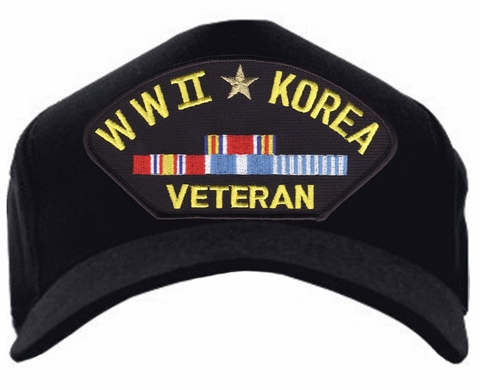 WW-II * Korea Veteran with Ribbons Ball Cap