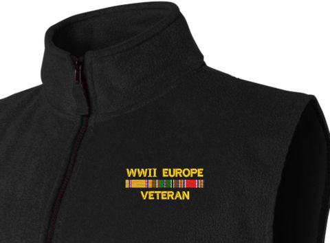 WWII Europe Veteran Full-Zip Fleece Vest