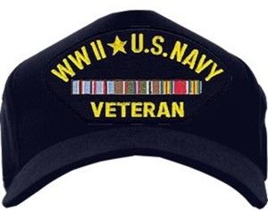 WWII Navy Veteran with Ribbons Ball Cap Hat