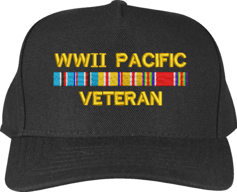 WWII Pacific Veteran War Conflict Ribbon Cap