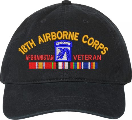 XVIII Airborne Corps Afghanistan Veteran with Ribbons Unstructured Dad Cap