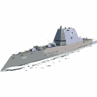 Zumwalt Class Destroyer Merchandise Thumbnail Illustration