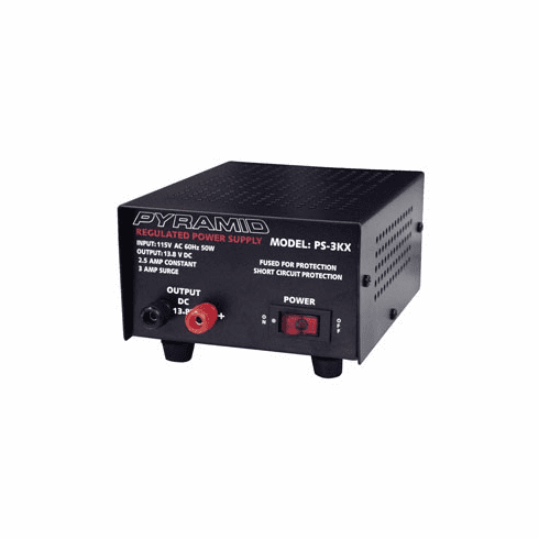 12 Volt Regulated power supply, AC to DC - Pyramid PS-3KX