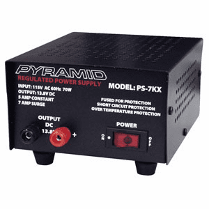 12 Volt Regulated Power Supply, AC to DC - Pyramid PS7KX
