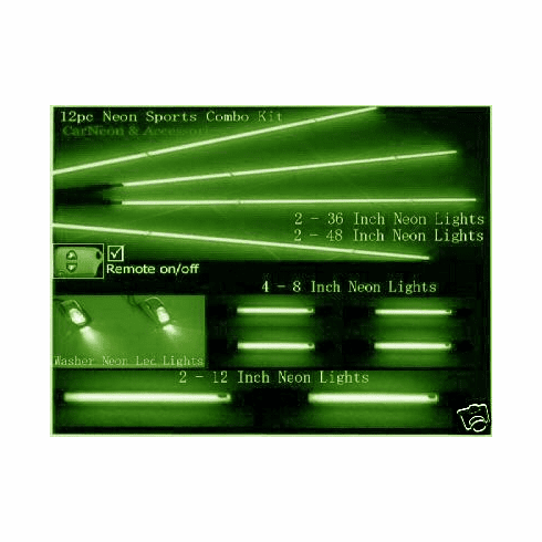 12pc Green Neon Underbody Truck and SUV Kits