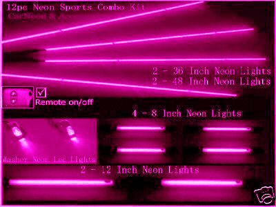12pc Pink Neon Underbody Truck and SUV Kits