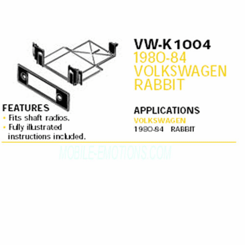 1980-84 VOLKSWAGEN RABBIT Dash Install Kit VW-K1004