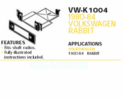 1980-84 VOLKSWAGEN RABBIT Dash Install Kit VW-K1004