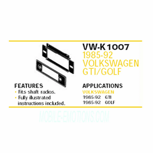 1985-92 VOLKSWAGEN GTI/GOLF Dash Install VW-K1007