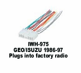 1986-97 ISUZU/GEO Plugs into factory radio IWH-975 