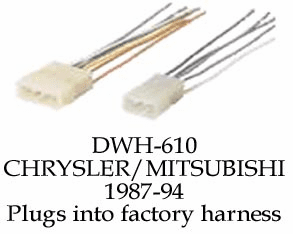 1987-94 CHRYSLER/MITSUBISHI Wire Harness DWH-610