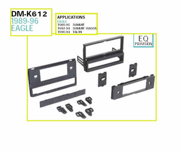 1989-96 EAGLE DASH INSTALL KITS DM-K612