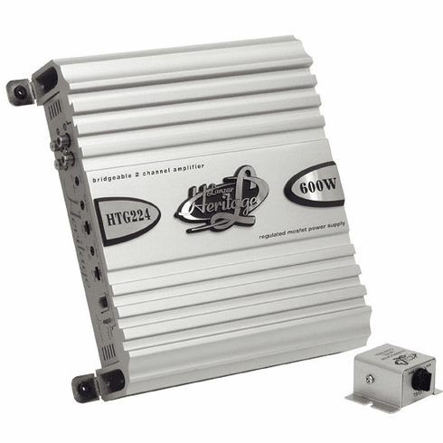 2 ch 600 Watt Heritage Lanzar Mosfet Amp HTG224 - 04'