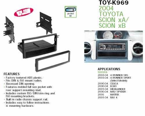 2004 TOYOTA Dash Install Kit SCION xA - SCION xB