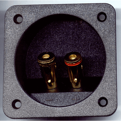 3-1/4" Square Speaker Terminal Spring Loaded gold binding posts 