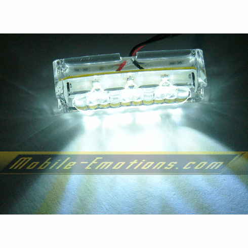 3 LED WHITE Motorcycle & Car Lights - Neon Glow from LEDS (Clear Case Design)