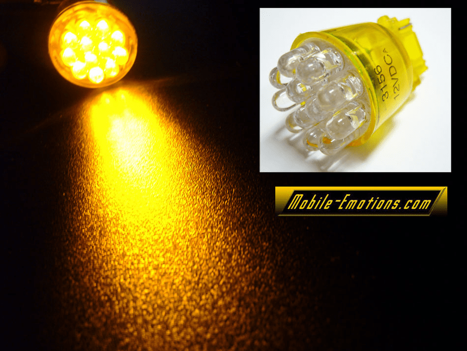 3156 LED T20 AMBER w/ 12 Leds Light Mini Bulb (EA)