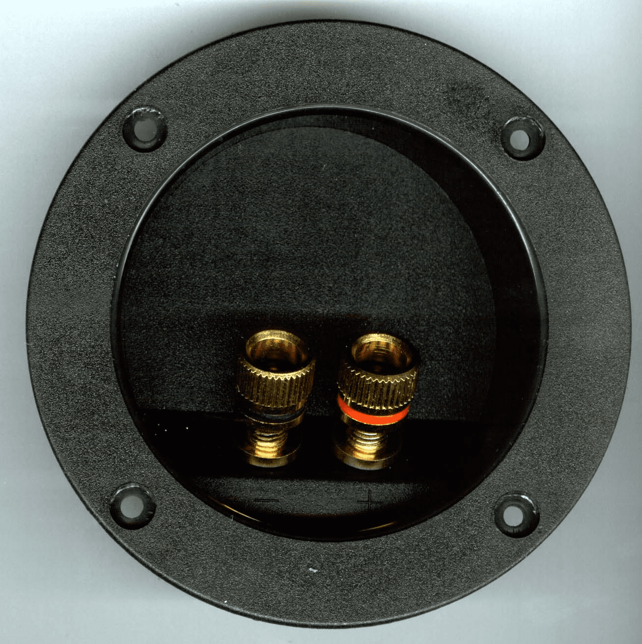 4 1/8" Round Speaker Terminal with Gold Connectors