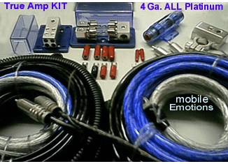 4 Ga Amp Kit (Dual Amp Kit) Platinum w/Fused Distribution Block