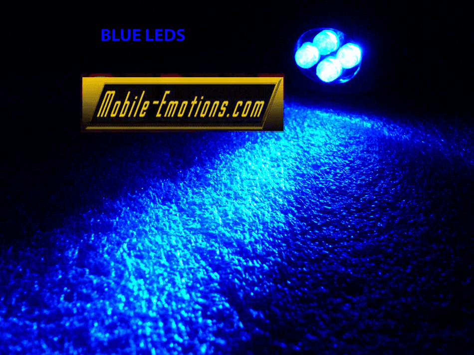 4 LED BLUE Motorcycle & Car Lights - CLUSTER LEDS