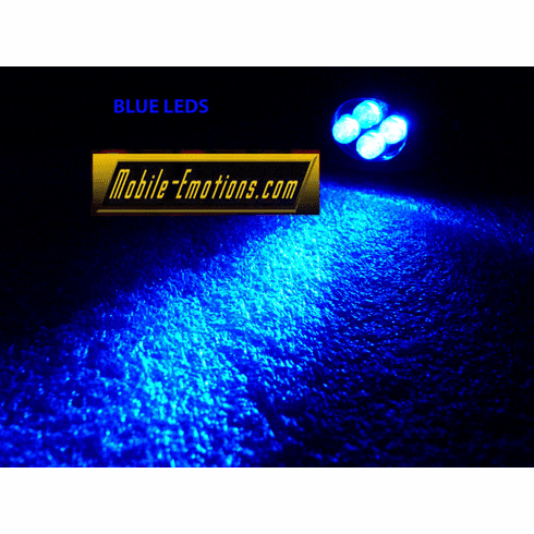 4 LED BLUE Motorcycle & Car Lights - CLUSTER LEDS