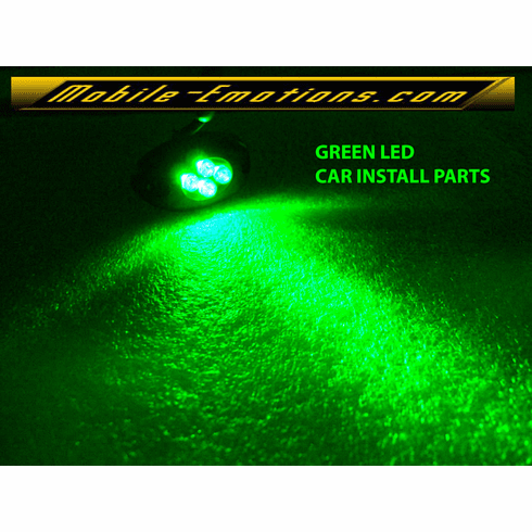 4 LED GREEN Motorcycle & Car Lights - CLUSTER LEDS