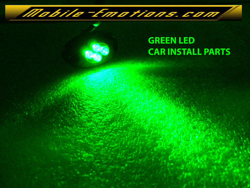 4 LED GREEN Motorcycle & Car Lights - CLUSTER LEDS