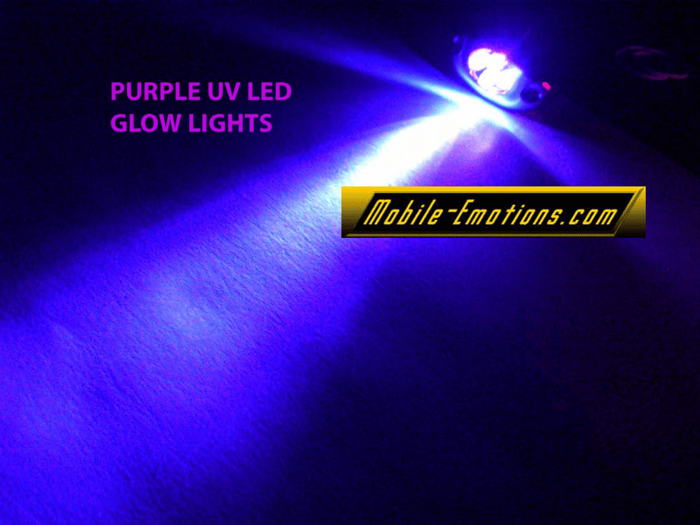 4 LED PURPLE (UV) Motorcycle & Car Lights - CLUSTER LEDS