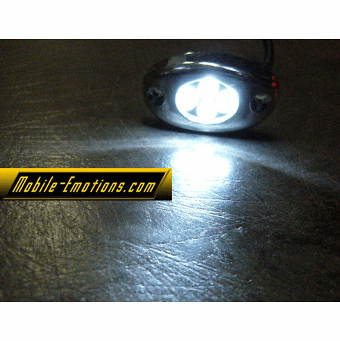 4 LED WHITE Motorcycle & Car Lights - CLUSTER LEDS