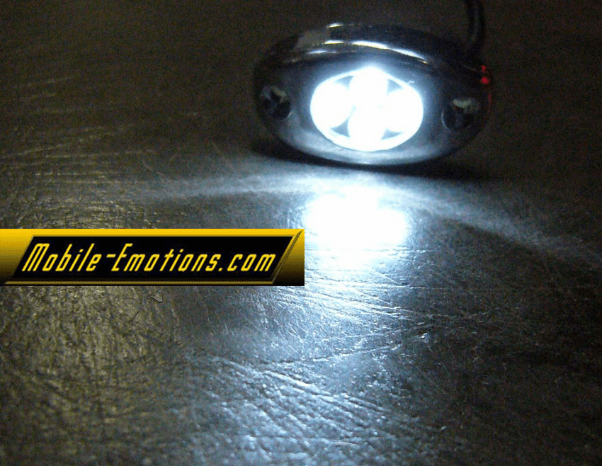 4 LED WHITE Motorcycle & Car Lights - CLUSTER LEDS
