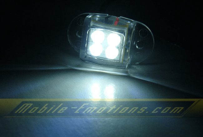 4 LED WHITE Motorcycle & Car Lights - Neon Glow from LEDS (Clear Case Design)