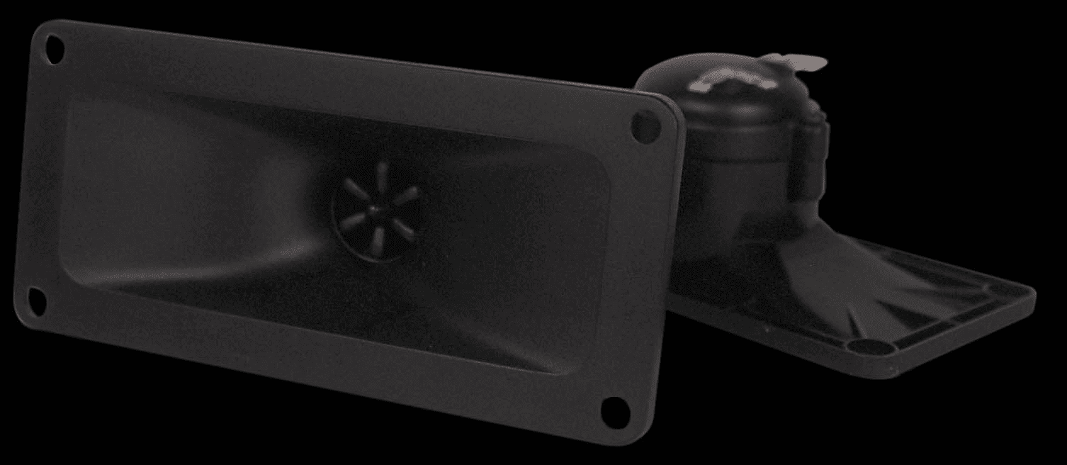 5.75" x 2.625" Wide Dispersion 1" Piezo Tweeter Horn 94db