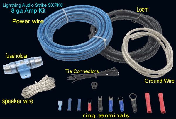 8 Gauge Amp Kit Lightning Audio Strike 