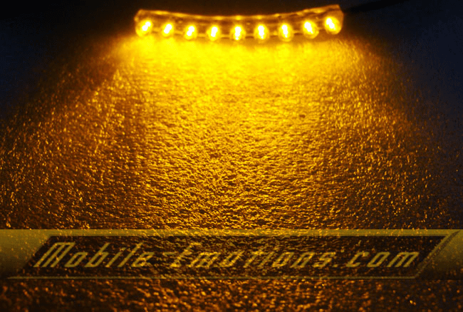 AMBER Flexible Motorcycle / Car Lights with 9 LEDS