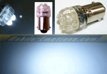 BA9S 1895 6253 WHITE LED w/ 4 LEDs Light Mini Bulb 8500K (EA)