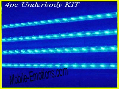 Blue 6pc Underbody LED Kit - w/ Music Dancer + 2  12" Rods