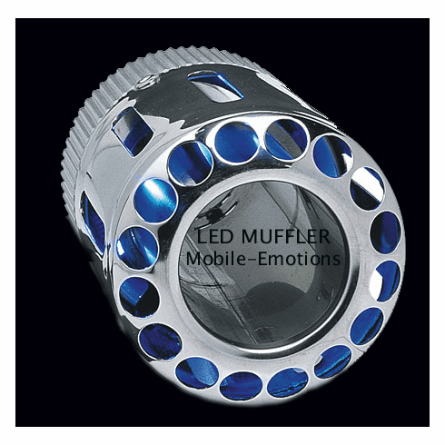 Blue LED Exhaust Chrome Tip New LiteGlow 2003