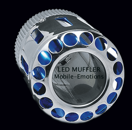 Blue LED Exhaust Chrome Tip New LiteGlow 2003