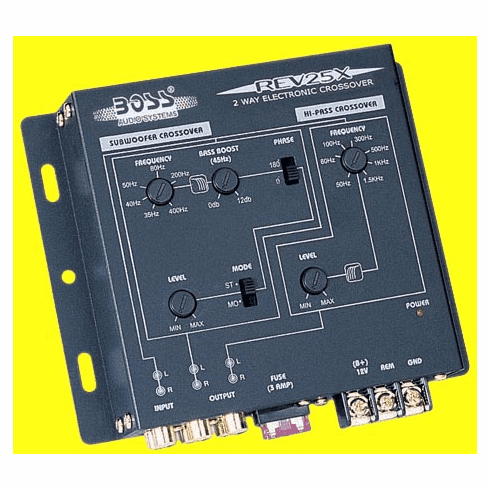 Boss 2003 REV-25X  2 Way <font color=yellow>Crossover with Remote </font color=yellow>Subwoofer Level Control