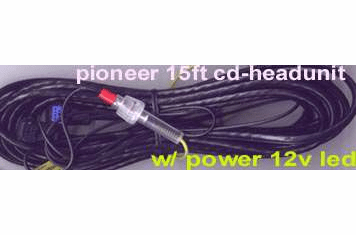 Cable for Pioneer Stereos (w/ Power wire & Fuse) 15FT Cable
