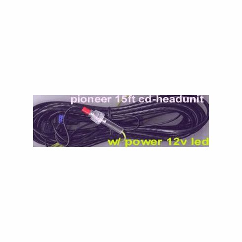 Cable for Pioneer Stereos (w/ Power wire & Fuse) 15FT Cable