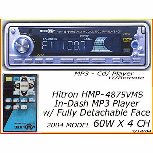 CAR STEREO CD/MP3 PLAYER 200watt HMP-4875vms